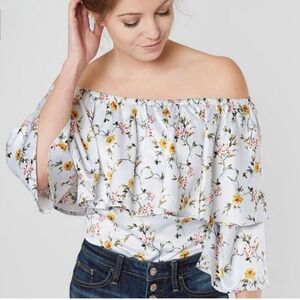 Gimmicks Striped Floral Top Size-Small